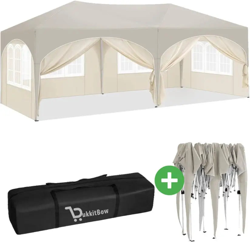 Dubbele Partytent met Zijwanden - 3x6m β Opvouwbare Tent β Waterdicht en Weersbestendig - BukkitBow