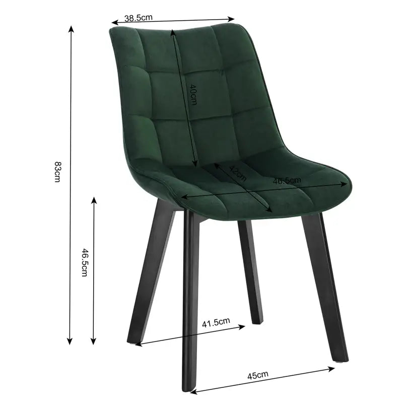 BukkitBow - Eetkamerstoel Fluweel - met Massief Houten Poten - Comfortabel Ontwerp - Zithoogte: 46.5cm