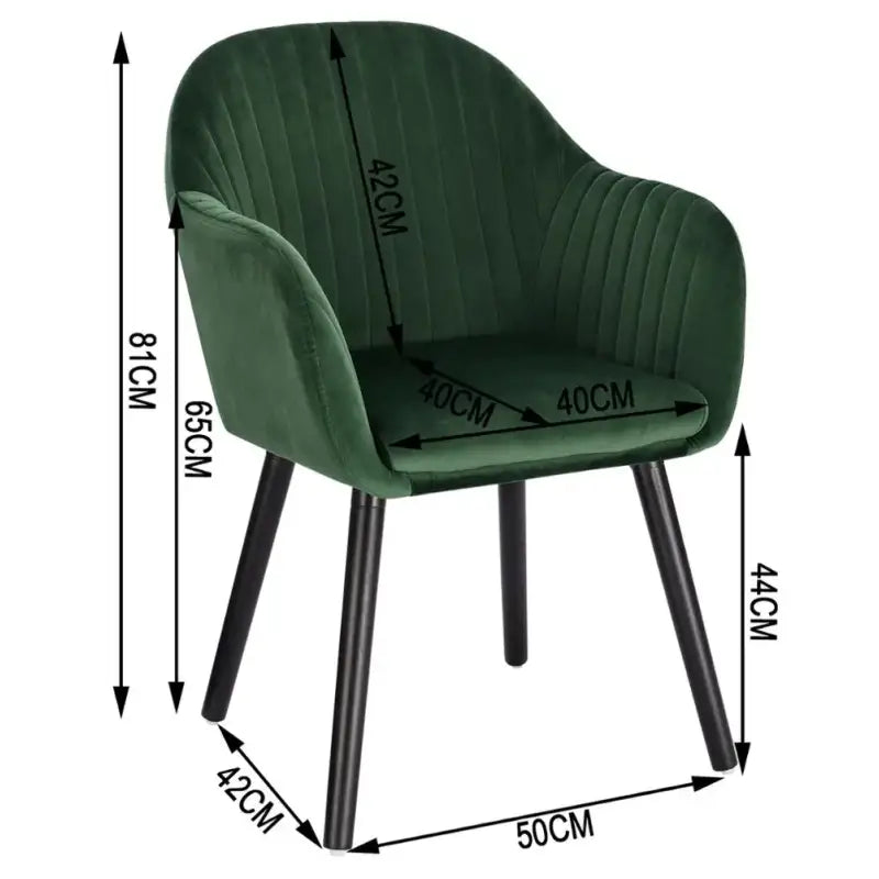BukkitBow - Eetkamerstoel Fluweel - met Massief Houten Poten - Ergonomisch Ontwerp - Zithoogte: 44CM