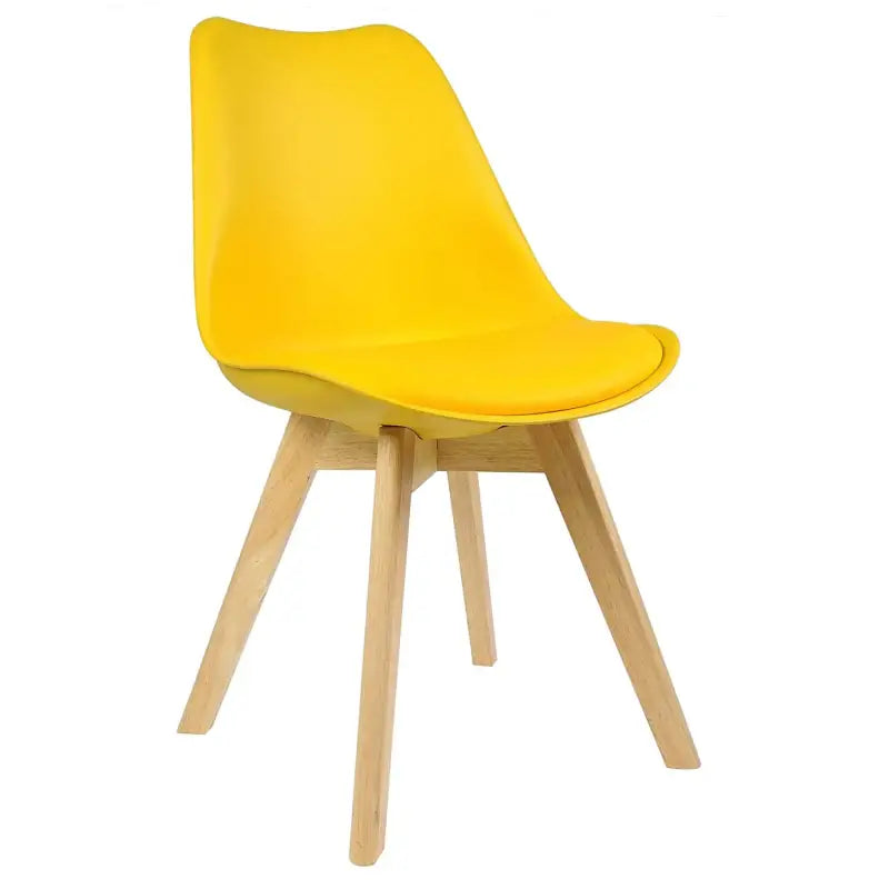 BukkitBow - Eetkamerstoel met Beukenhouten Poten - Stabiele PU Zitting voor Comfort - Veelzijdig in Gebruik - Zithoogte: 42CM