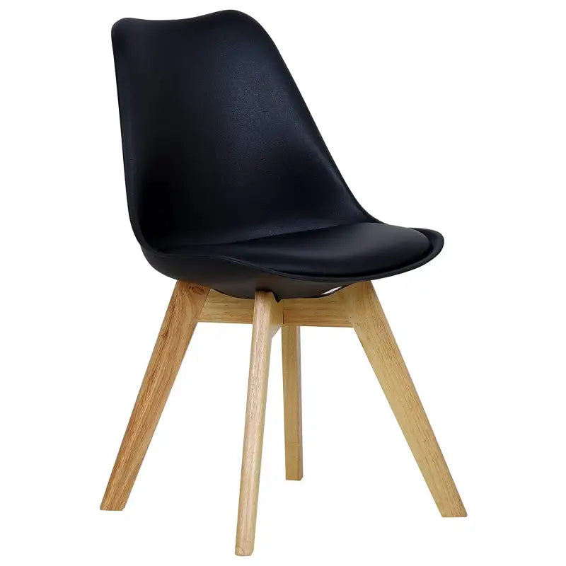 BukkitBow - Eetkamerstoel met Beukenhouten Poten - Stabiele PU Zitting voor Comfort - Veelzijdig in Gebruik - Zithoogte: 42CM