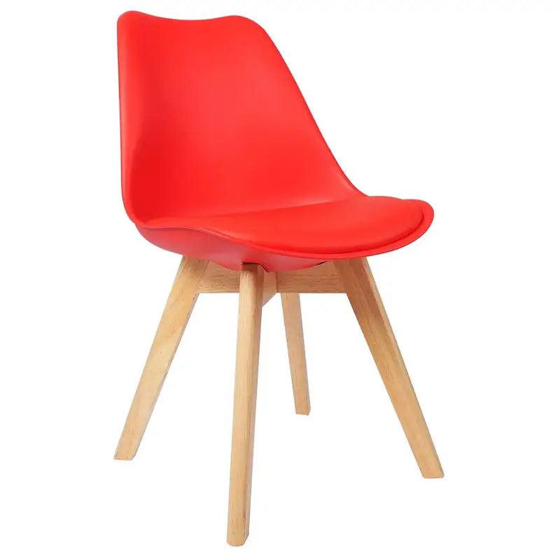 BukkitBow - Eetkamerstoel met Beukenhouten Poten - Stabiele PU Zitting voor Comfort - Veelzijdig in Gebruik - Zithoogte: 42CM