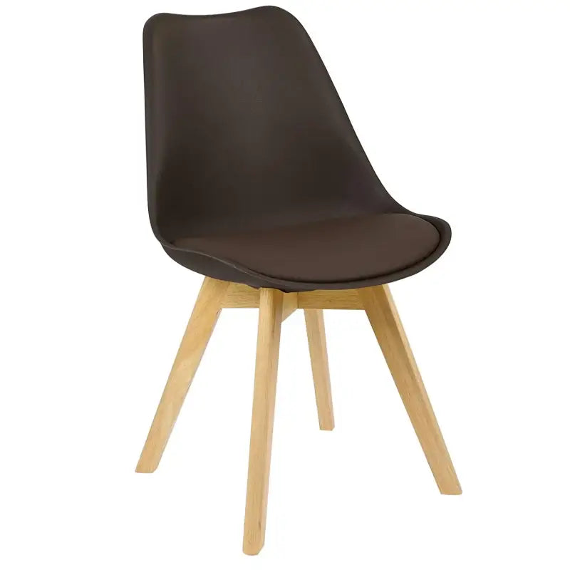 BukkitBow - Eetkamerstoel met Beukenhouten Poten - Stabiele PU Zitting voor Comfort - Veelzijdig in Gebruik - Zithoogte: 42CM