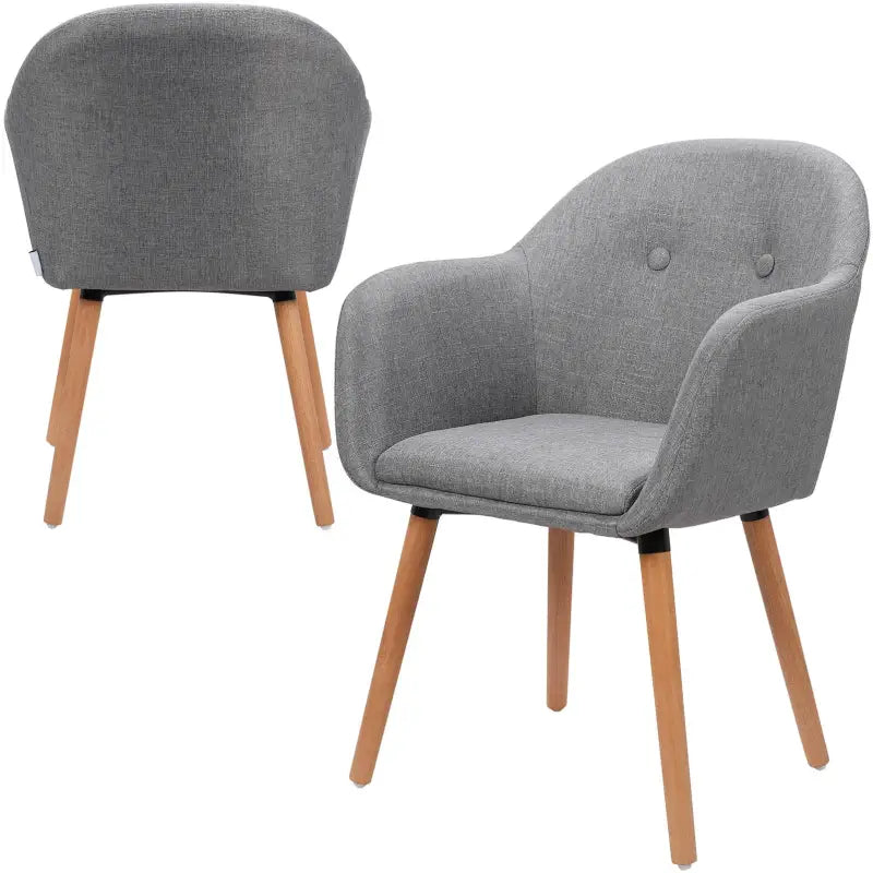 BukkitBow - Eetkamerstoel van Linnen of Fluweel - met Massief Houten Poten - Ergonomisch en Veelzijdig - Zithoogte: 45CM