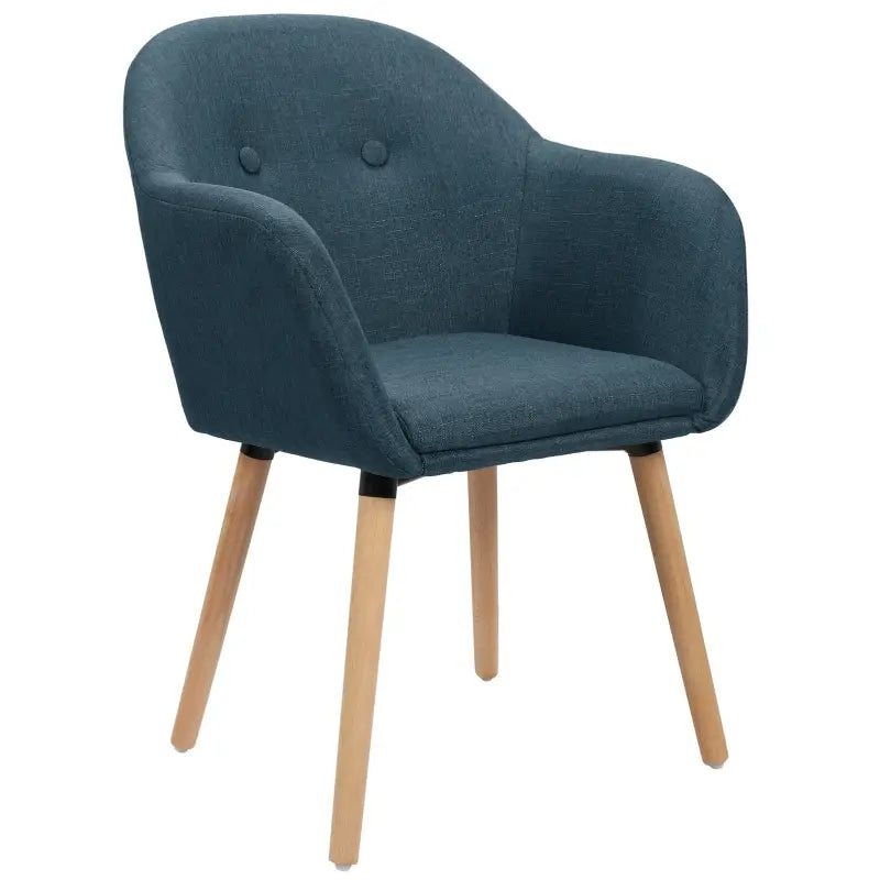 BukkitBow - Eetkamerstoel van Linnen of Fluweel - met Massief Houten Poten - Ergonomisch en Veelzijdig - Zithoogte: 45CM