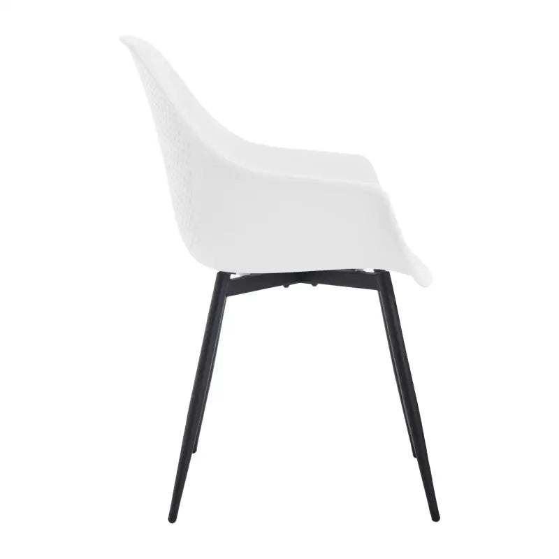 BukkitBow - Eetkamerstoelen Set van 2 - Moderne Keukenstoel - Holle Rug - Metalen Poten