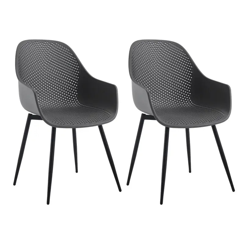 BukkitBow - Eetkamerstoelen Set van 2 - Moderne Keukenstoel - Holle Rug - Metalen Poten