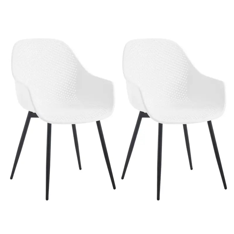 BukkitBow - Eetkamerstoelen Set van 2 - Moderne Keukenstoel - Holle Rug - Metalen Poten