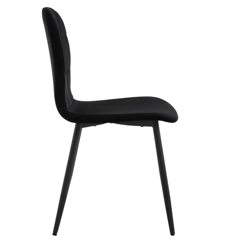 BukkitBow - Eetkamerstoelen Set van 4 - Ergonomische Keukenstoelen - Fluwelen Zitting - Metalen Poten