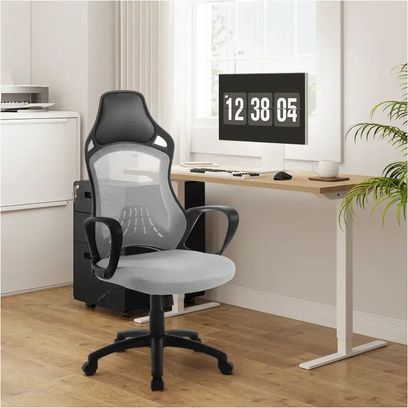BukkitBow - Ergonomische Bureaustoel - Mesh Bekleding - Wipfunctie - met Hoofdkussen