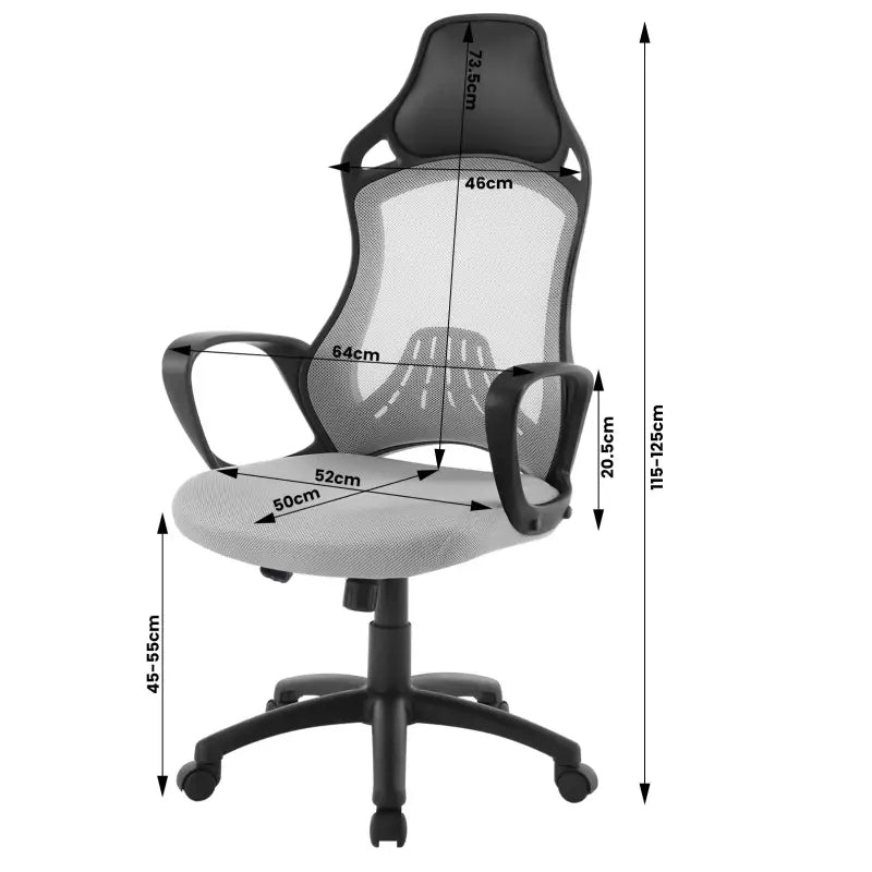 BukkitBow - Ergonomische Bureaustoel - Mesh Bekleding - Wipfunctie - met Hoofdkussen