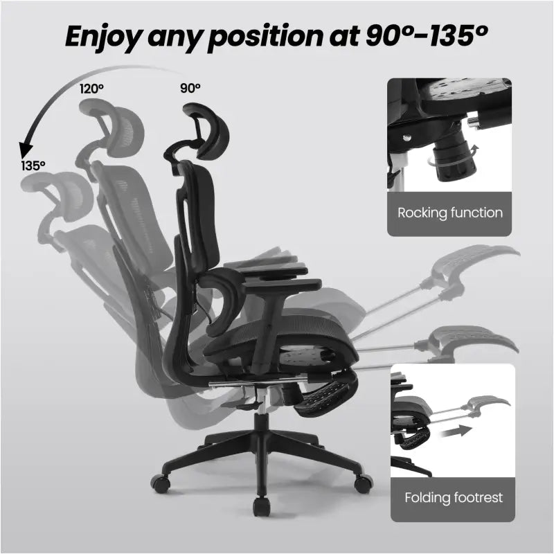 BukkitBow - Ergonomische Mesh Bureaustoel - Verstelbaar en Kantelbaar - Ademend en Comfortabel - Max Belasting: 150kg