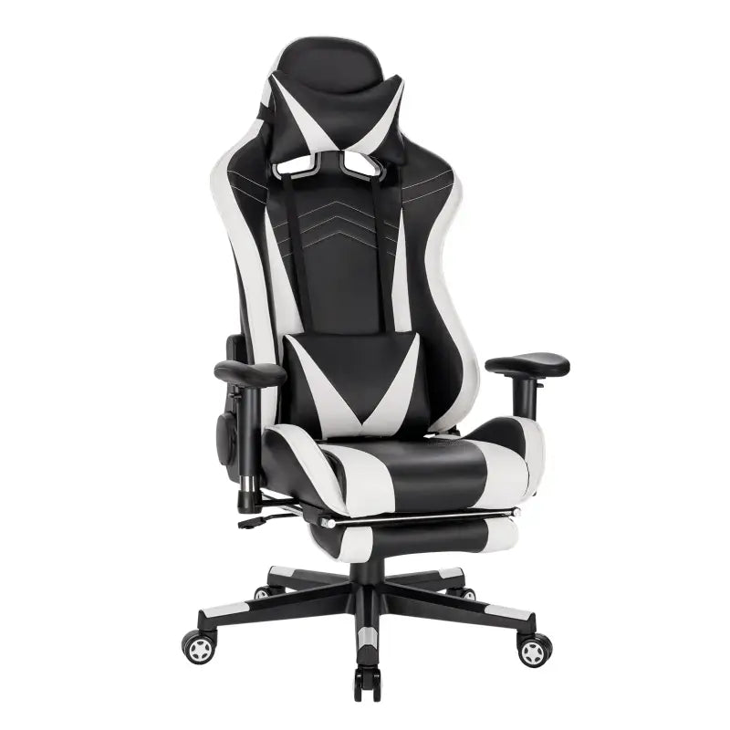 BukkitBow - Ergonomische Velvet of Lederen Gaming Stoel - met Rugkussen en Benenondersteuning - 43-51CM Hoog