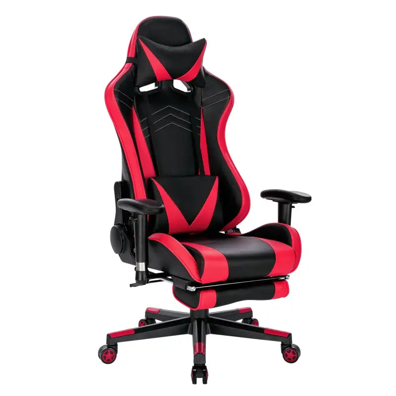 BukkitBow - Ergonomische Velvet of Lederen Gaming Stoel - met Rugkussen en Benenondersteuning - 43-51CM Hoog
