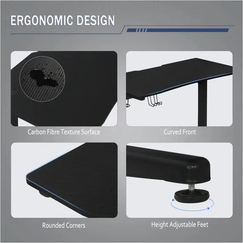 BukkitBow - Gaming Bureau Ergonomisch met Bekerhouder en Koptelefoonhaak (115X60CM)