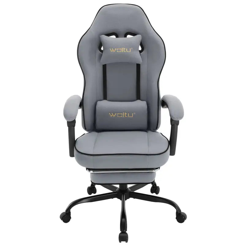 BukkitBow - Gaming Stoel met Verstelbare Rugleuning en Voetsteun - Metaal/Technologische Stof/Nylon Wielen - 150 kg Draagvermogen