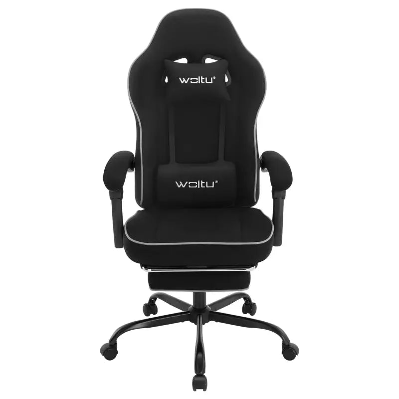 BukkitBow - Gaming Stoel met Verstelbare Rugleuning en Voetsteun - Metaal/Technologische Stof/Nylon Wielen - 150 kg Draagvermogen