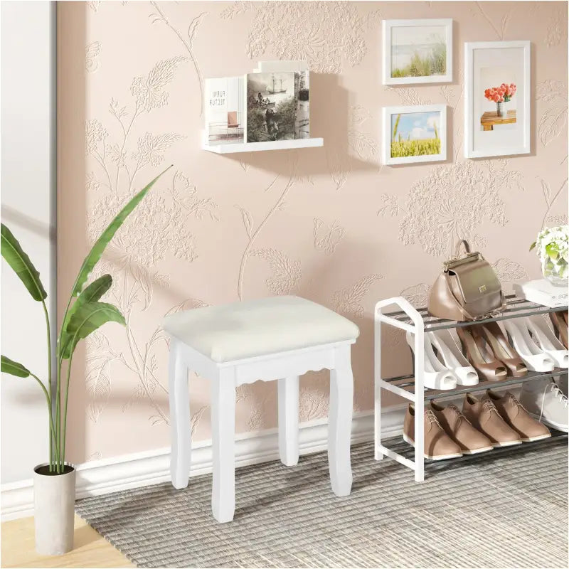 BukkitBow - Gewatteerde Kruk - Vintage stijl kruk met Patroon – Piano Kruk / Make Up Kruk voor Kaptafel - Mini Dressoir - 38X28.5X45CM