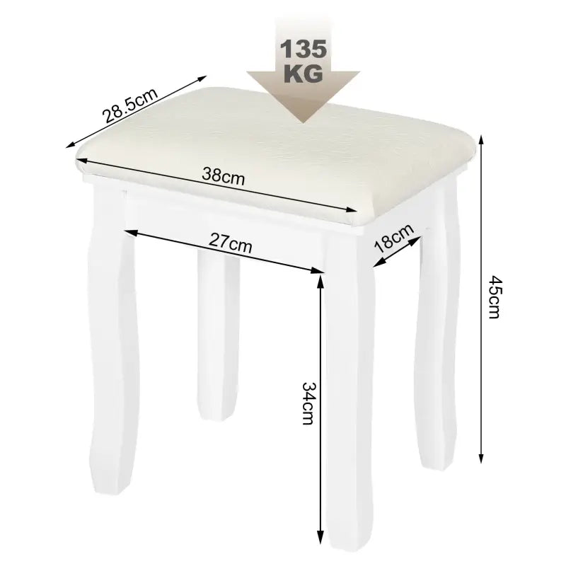 BukkitBow - Gewatteerde Kruk - Vintage stijl kruk met Patroon – Piano Kruk / Make Up Kruk voor Kaptafel - Mini Dressoir - 38X28.5X45CM