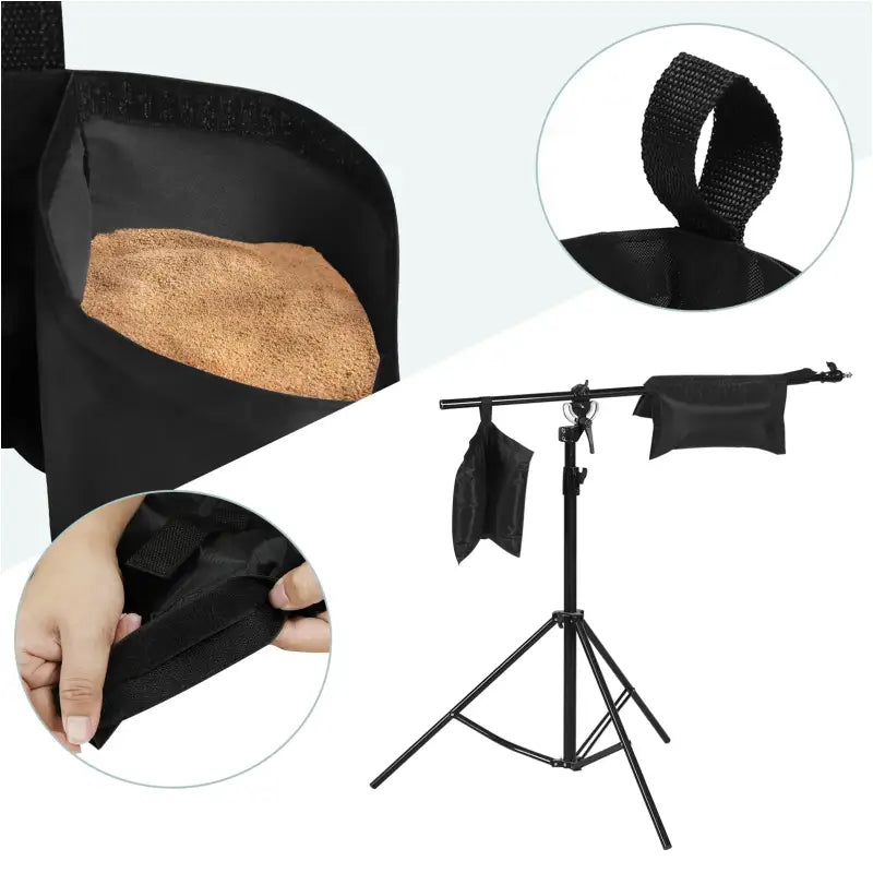 BukkitBow - Gewichtszakken β Set van 4 Zandzakken voor Partytent, Parasol en Tuinmeubilair β 37x34 cm β Zwart