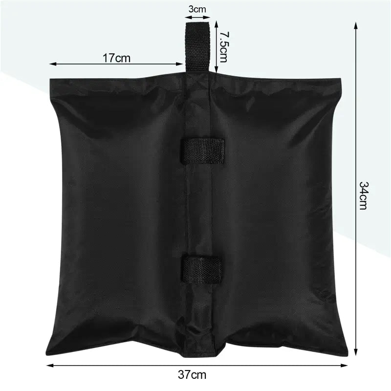 BukkitBow - Gewichtszakken β Set van 4 Zandzakken voor Partytent, Parasol en Tuinmeubilair β 37x34 cm β Zwart