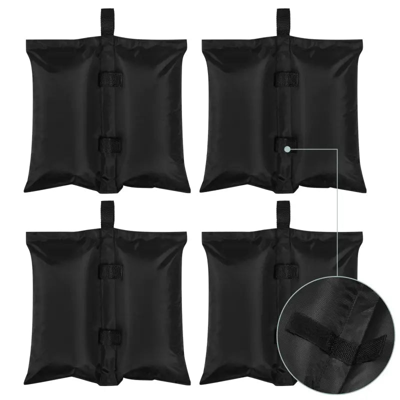 BukkitBow - Gewichtszakken β Set van 4 Zandzakken voor Partytent, Parasol en Tuinmeubilair β 37x34 cm β Zwart