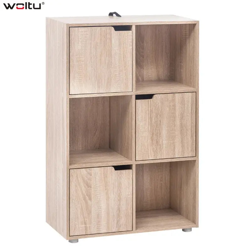 BukkitBow – Hoekboekenkast met Deuren – 6 Kubussen – 59.7x29.7x91 cm – Compact Formaat