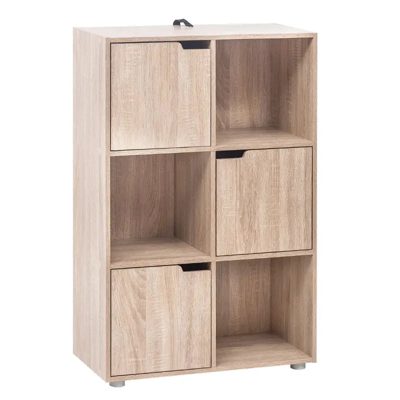 BukkitBow – Hoekboekenkast met Deuren – 6 Kubussen – 59.7x29.7x91 cm – Compact Formaat