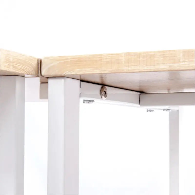 BukkitBow - Hoekbureau met Ronde Bocht - Stevig Hout en Wit Stalen Frame - 83x40CM & 63x40cm