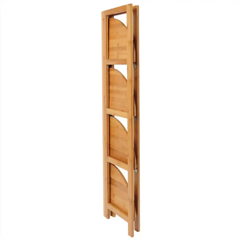 BukkitBow - Hoekplank / Wandplank - Bamboe Kast - 4 Opslagniveaus - Veelzijdig Gebruik - Robuust en Stabiel - 27x27x120CM