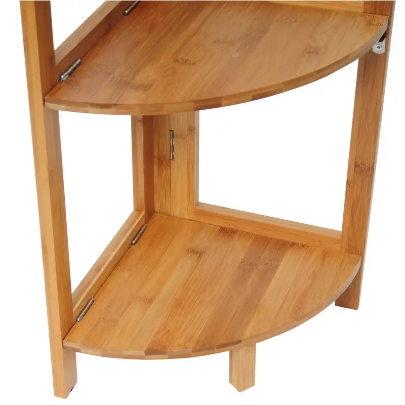 BukkitBow - Hoekplank / Wandplank - Bamboe Kast - 4 Opslagniveaus - Veelzijdig Gebruik - Robuust en Stabiel - 27x27x120CM