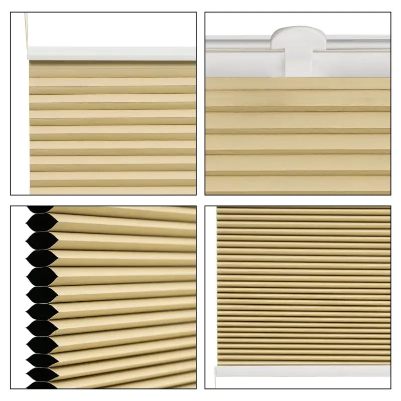 BukkitBow - Honingraat Geplooide Zonnewering / Rolgordijn - Polyester met Aluminium - 60-110 cm Breed - 120 cm Hoog