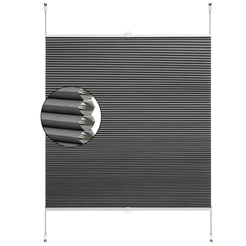 BukkitBow - Honingraat Geplooide Zonnewering / Rolgordijn - Polyester met Aluminium - 60-110 cm Breed - 120 cm Hoog