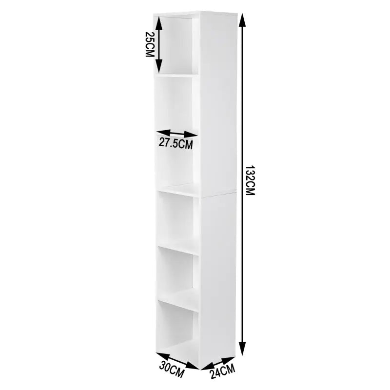 BukkitBow - Houten Boekenkast met 4 Kubus Rekken - Opslag Meubilair voor Woonkamer Slaapkamer - 30x24x106CM