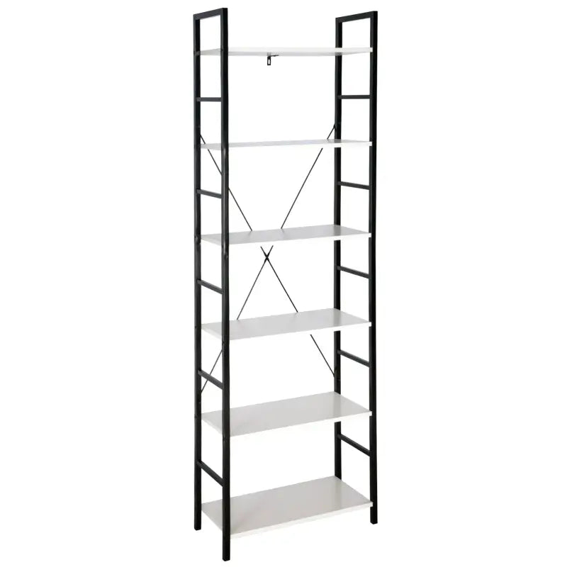 BukkitBow - Houten Planken met 6 Tiers - Boekenkast Garage Schuur Opbergrek - Multifunctioneel Organisator - 27,5x60x180cm