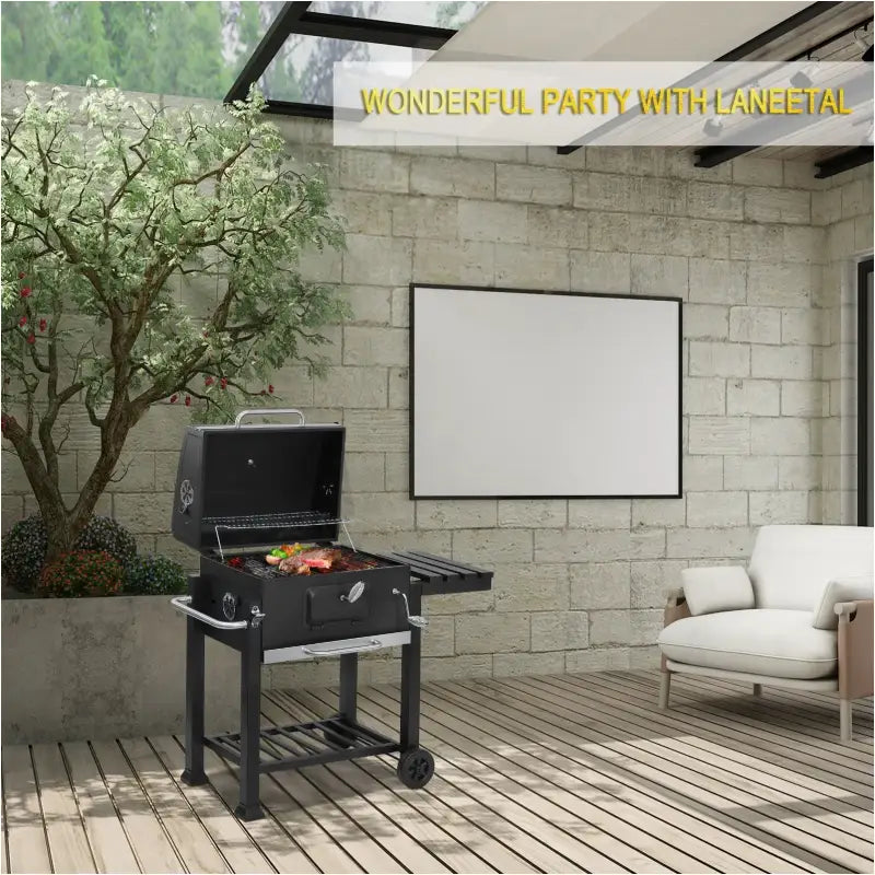 BukkitBow - Houtskoolbarbecue van Staal - met 2 Grillroosters - 113x45.5x100 cm - Verplaatsbaar