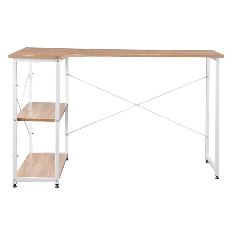 BukkitBow - Industrieel Bureau - Compact Hoekbureau met 2 Planken Opbergruimte - 120x74cm