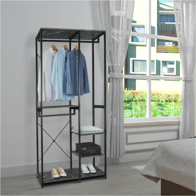 BukkitBow - Industriële Kapstok met Grote Opslagcapaciteit - Betrouwbare Kwaliteit - Verstelbare Anti-slip Pootjes - 90x40x213CM