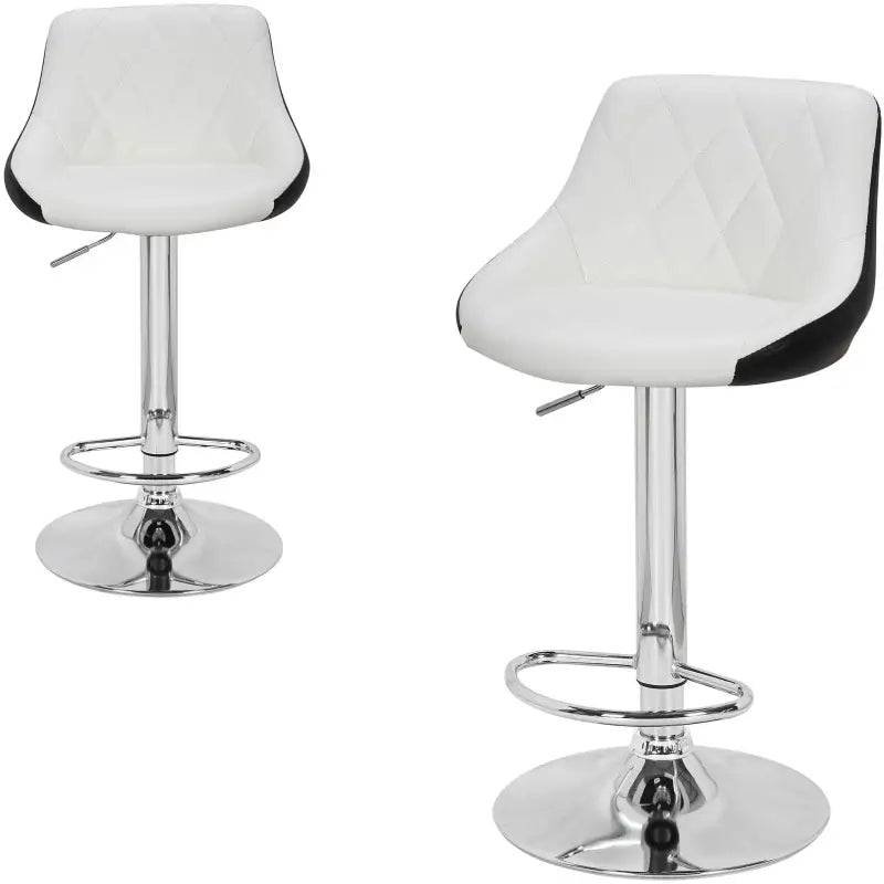 BukkitBow - Industriële Set van 2 Barkrukken met Rugleuning en Verstelbare Zithoogte - met Voetensteun - (Zithoogte: 60-82CM)