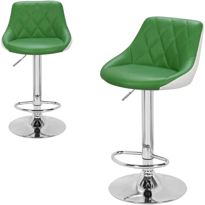 BukkitBow - Industriële Set van 2 Barkrukken met Rugleuning en Verstelbare Zithoogte - met Voetensteun - (Zithoogte: 60-82CM)