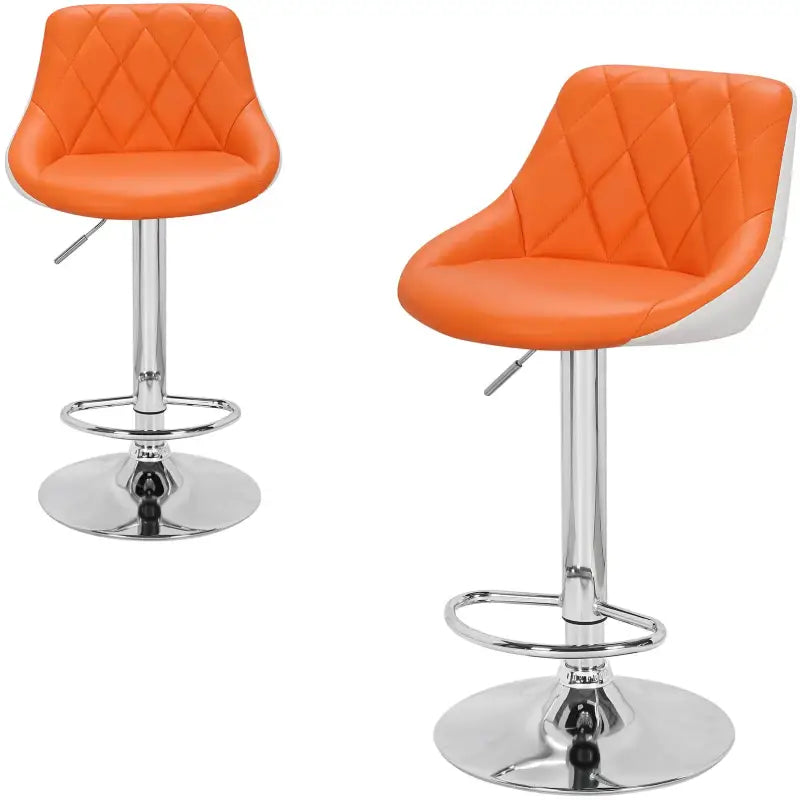 BukkitBow - Industriële Set van 2 Barkrukken met Rugleuning en Verstelbare Zithoogte - met Voetensteun - (Zithoogte: 60-82CM)