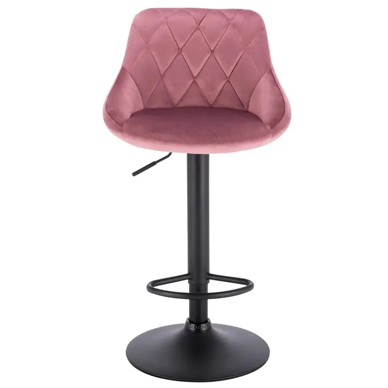 BukkitBow - Industriële Velvet Barkruk met Rugleuning en Verstelbare Zithoogte - 60-82CM