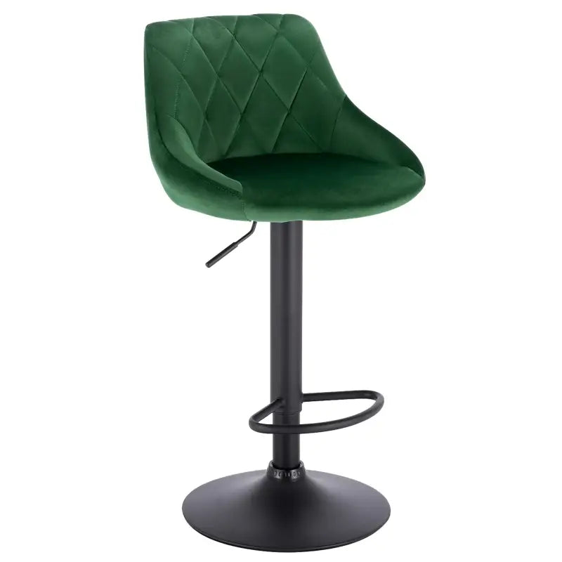 BukkitBow - Industriële Velvet Barkruk met Rugleuning en Verstelbare Zithoogte - 60-82CM