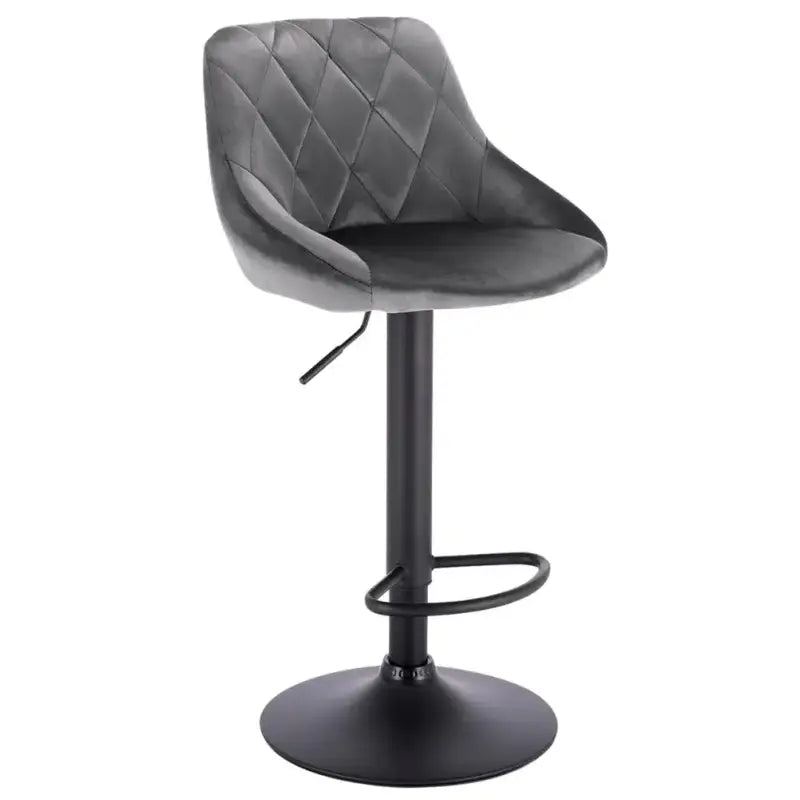 BukkitBow - Industriële Velvet Barkruk met Rugleuning en Verstelbare Zithoogte - 60-82CM