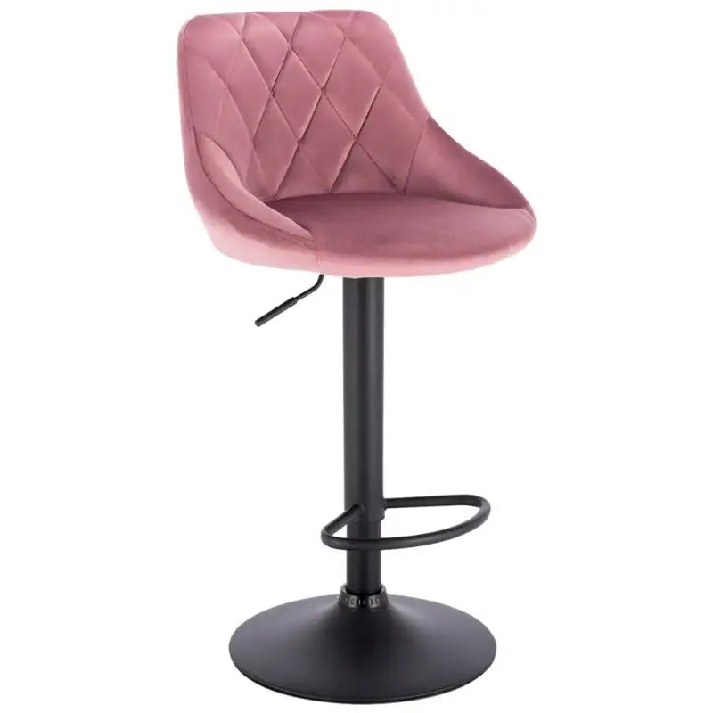 BukkitBow - Industriële Velvet Barkruk met Rugleuning en Verstelbare Zithoogte - 60-82CM