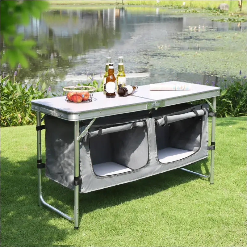 BukkitBow - Inklapbare Campingtafel / Picnic tafel met Stevig Blad - 30kg Tafelbelasting - Geschikt voor 4-6 Personen - 120x47x62/69.5 cm