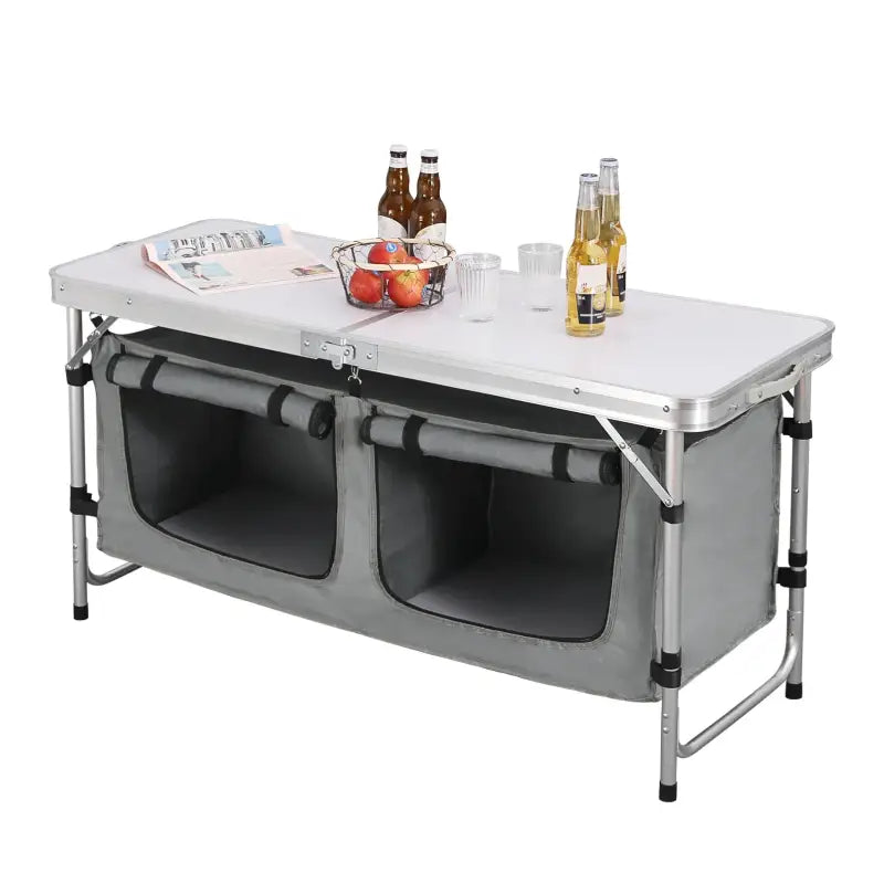 BukkitBow - Inklapbare Campingtafel / Picnic tafel met Stevig Blad - 30kg Tafelbelasting - Geschikt voor 4-6 Personen - 120x47x62/69.5 cm