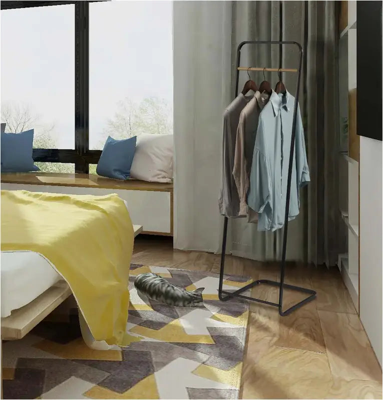 BukkitBow - Kapstok met Eiken Rail - Sterk en Stevig Frame - Ruimtebesparend - Eenvoudig te Installeren - 40x40x140CM