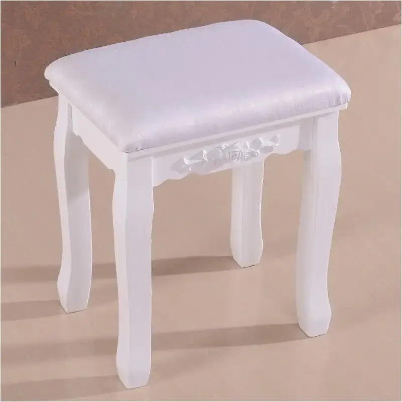 BukkitBow - Kaptafel / Cosmetische Tafel met 3-Delige Spiegel en met 4 Lades - Kaptafel / Make-up Tafel - (90x145x40cm) Inclusief Kruk