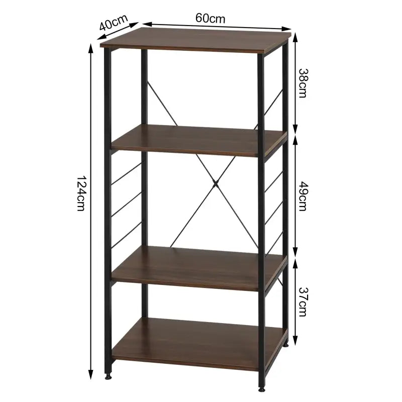 BukkitBow - Keukenkast / Opbergrek - Zware Belastbaarheid - 4 Planken - Modern Ontwerp - 60x40x123CM
